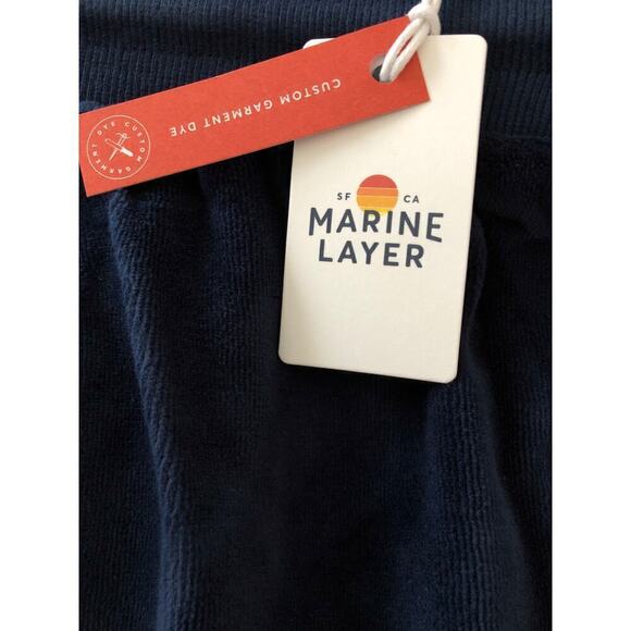 Marine Layer Moonlight Velour Joggers Drawstring Waist Sweatpants Navy NWT M - Picture 5 of 8